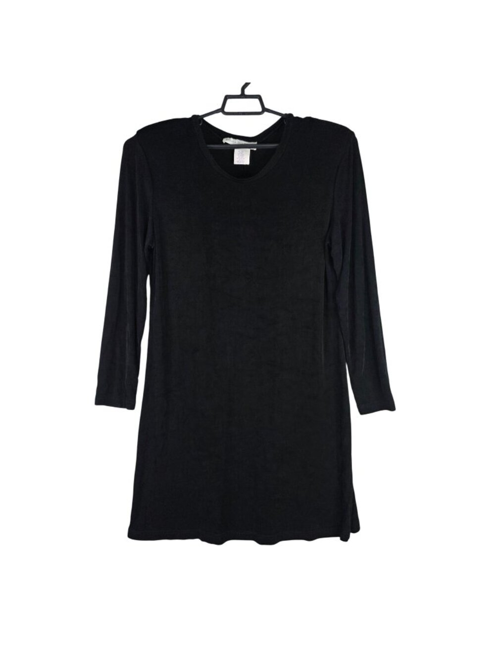 Womens Vintage Jessica Holbrook Black Slinky Knit Dress Long Sleeve Size 14
